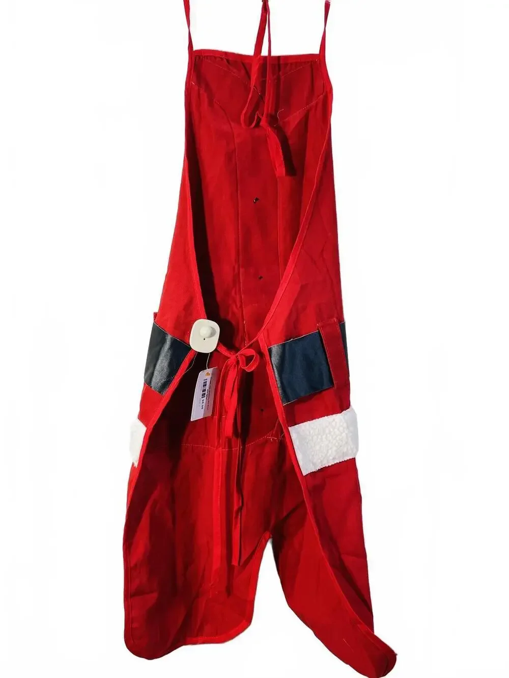 1980's Vintage Santa Claus Themed Holiday Apron with Belt Design